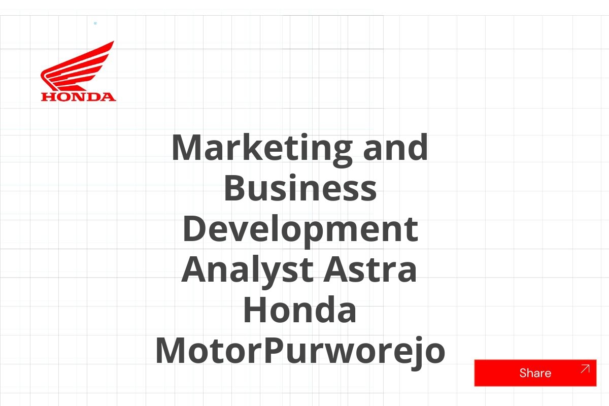 Marketing and Business Development Analyst Astra Honda MotorPurworejo