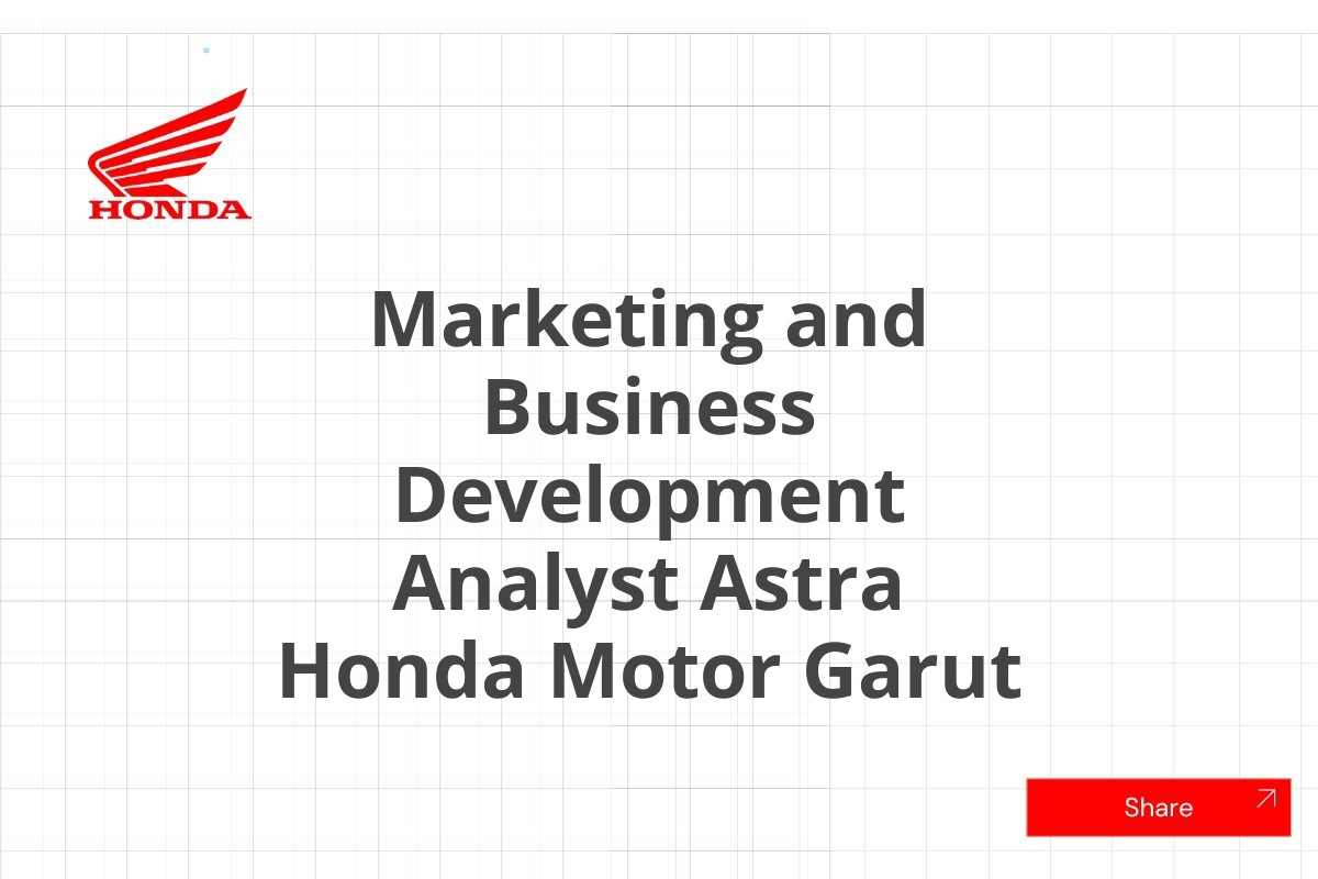 Marketing and Business Development Analyst Astra Honda Motor Garut