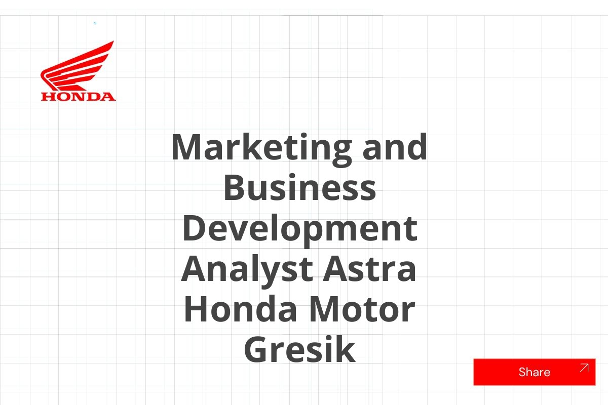Marketing and Business Development Analyst Astra Honda Motor Gresik