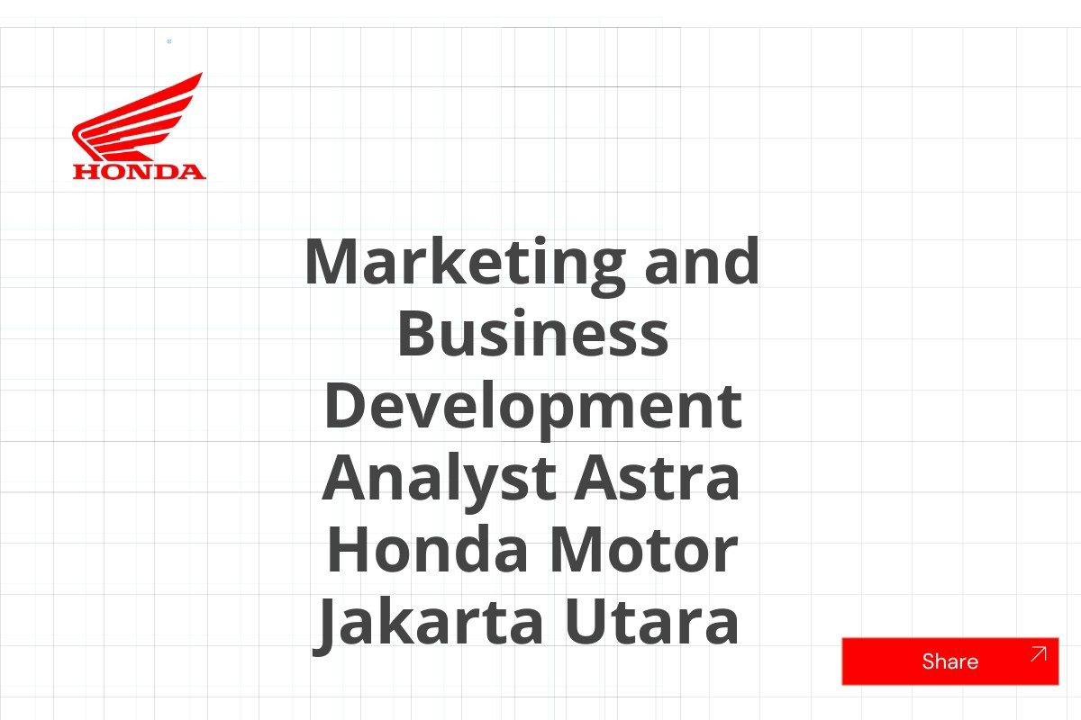 Marketing and Business Development Analyst Astra Honda Motor Jakarta Utara