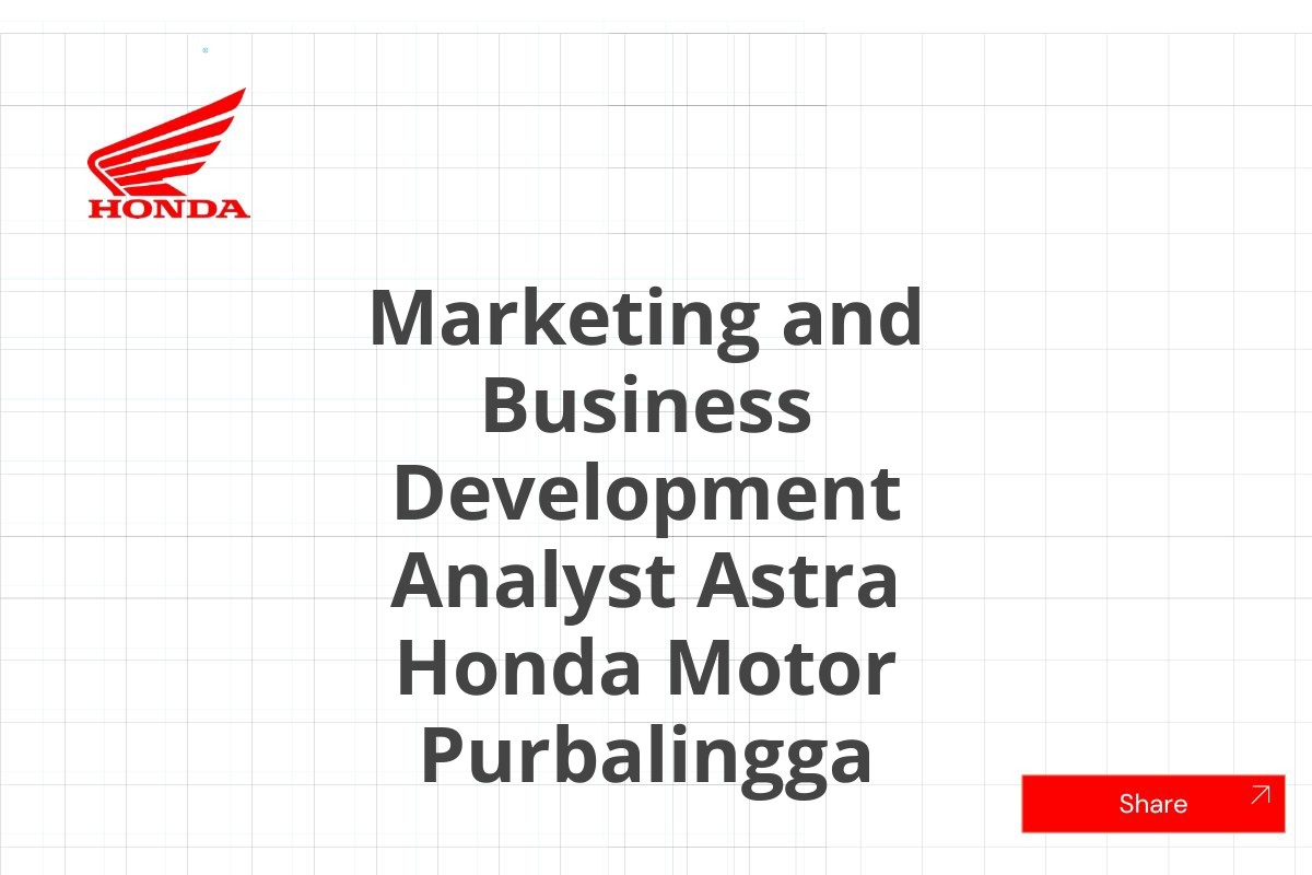 Marketing and Business Development Analyst Astra Honda Motor Purbalingga