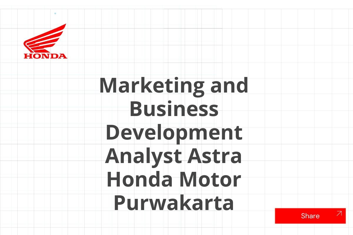 Marketing and Business Development Analyst Astra Honda Motor Purwakarta